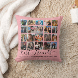 Bästa vänner Photo Collage Rosa Kudde
