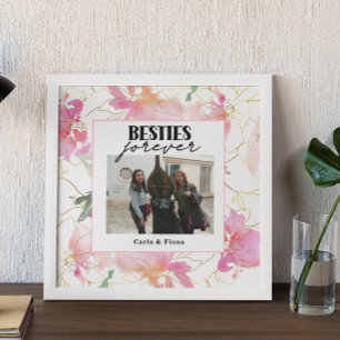 Bästa vänner PHOTO Gift-Rosa Poster