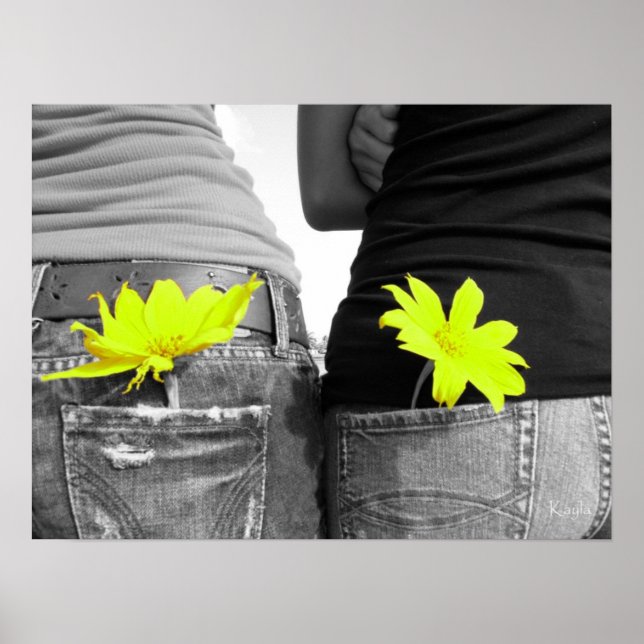 Bästa vänner Poster svartvitt (Framsidan)