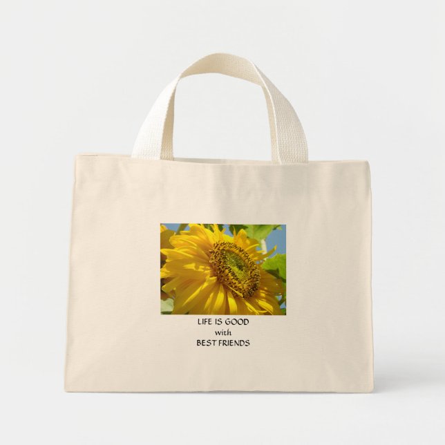 Bästa Vänner Presenter SOLROSAR HANDVÄSKKA CANVAS Mini Tygkasse (Framsidan)