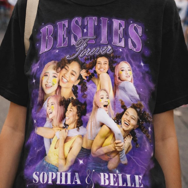 Bästa vänner Retro Y2K Bootleg Lila BFF Rap T-shir T Shirt (Skapare uppladdad)