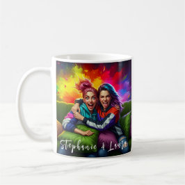 Bästa vänner Roligt färgglatt & Inspirerande citat Kaffemugg