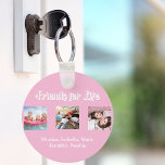 Bästa vänner rosa - klistra in vita skript foton nyckelring<br><div class="desc">En gåva till din bästa vän för födelsedagar,  jul eller speciella evenemang. Vit text: Vänner för livet,  skriven med ett skript från trendig stil. Anpassa och använda dina egna foton och namn. En gigantisk rosa-pastellbakgrund.</div>