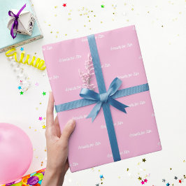 Bästa vänner rosa-pastellskript, vitt skript presentpapper