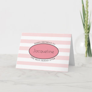 Bästa vänner Rosa Rand Girly Feminine Kort