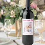 Bästa vänner rosa, vit foto namn party vinflaska etikett<br><div class="desc">En gåva till din eller dina bästa vänner för en födelsedagsfest,  en Möhippa,  jul eller ett speciellt evenemang. Shock rosa: Vänner för livet,  skrivet med ett skript från trendig stil. Anpassa och använda ditt eget foto och namn/er Vit bakgrund färg.</div>