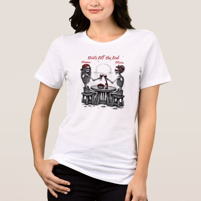 Bästa vänner Skelettpar T Shirt (Framsida)