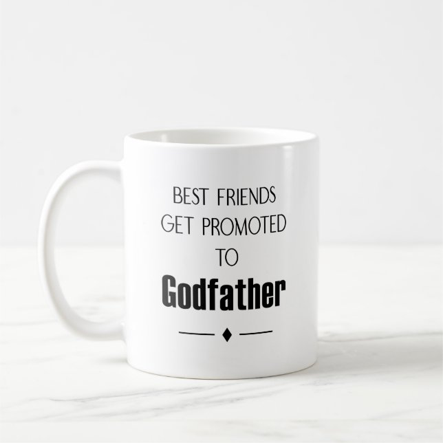 Bästa vänner som befordras till Godfather Frieri Kaffemugg (Vänster)