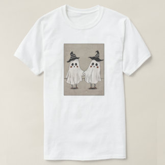Bästa vänner spöken som håller hand i söta häxhatt t shirt