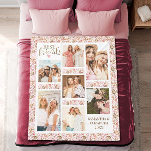 Bästa vänner Stilfull BFF- vänskap Rosa Foto Fleecefilt
