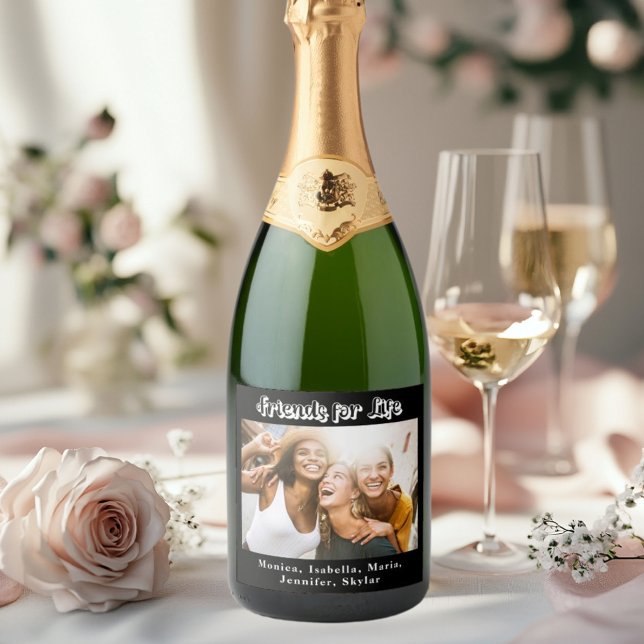 Bästa vänner svart vitt fotonamn födelsedagsfest (Skapare uppladdad)