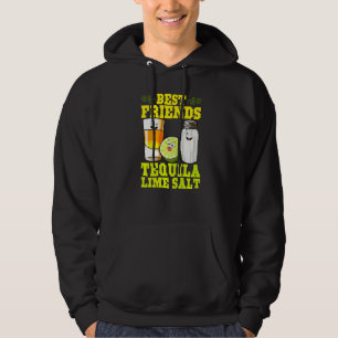 Bästa Vänner Tequila Lime Salt Mexikansk Dryck Cin Hoodie