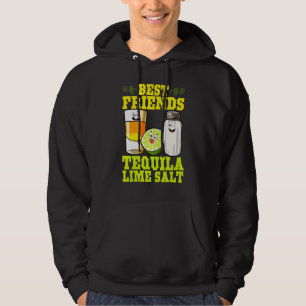 Bästa Vänner Tequila Lime Salt Mexikansk Dryck Cin Hoodie
