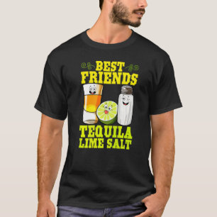 Bästa Vänner Tequila Lime Salt Mexikansk Dryck Cin T Shirt