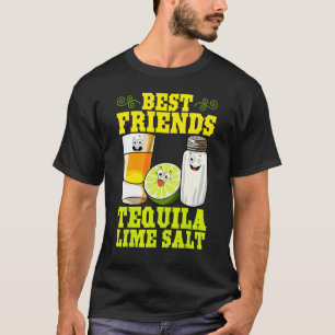 Bästa Vänner Tequila Lime Salt Mexikansk Dryck Cin T Shirt