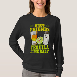 Bästa Vänner Tequila Lime Salt Mexikansk Dryck Cin T Shirt