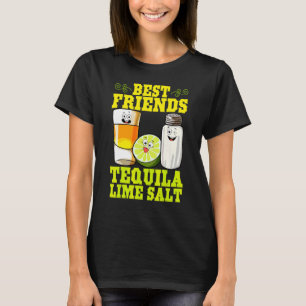 Bästa Vänner Tequila Lime Salt Mexikansk Dryck Cin T Shirt