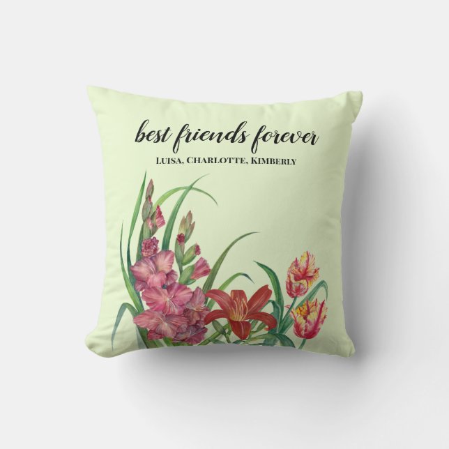 Bästa vänner Warm Färg Blommigt Vår Blooms Kudde (Framsida)