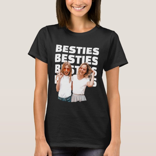 Bästa vännernas anpassade foto BFF  Present till b T Shirt (Framsida)