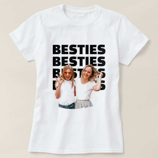 Bästa vännernas anpassade foto BFF  Present till b T Shirt (Design framsida)