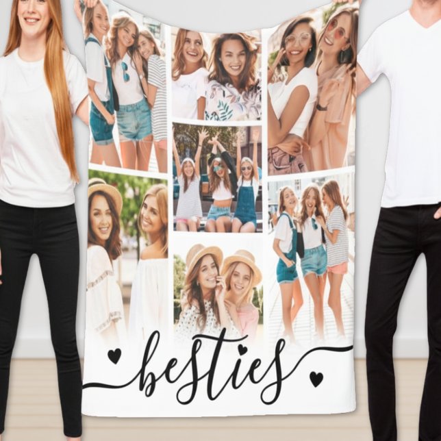 Bästa vännernas Bästa vänners Foto Fleecefilt (Best Friends Besties Photo Fleece Blanket)