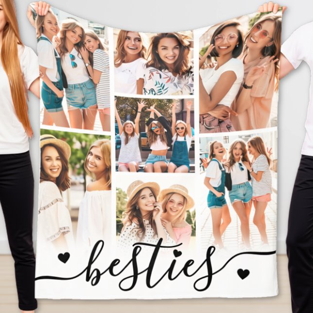 Bästa vännernas Bästa vänners Foto Fleecefilt (Best Friends Besties Photo Fleece Blanket)