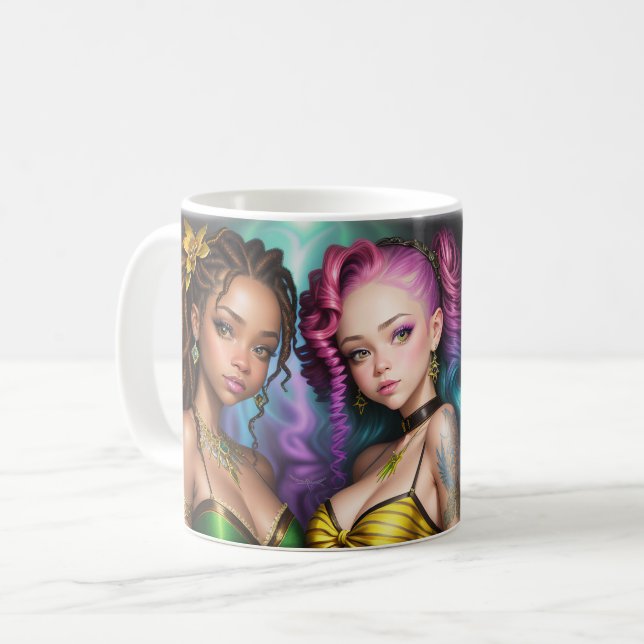 Bästa Vännernas Foto Anpassad BFF-mugg Kaffemugg (Framsida vänster)