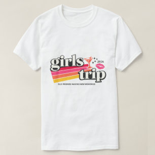 Bästa vännernas semester Tjejresan 2026 Retro T Shirt
