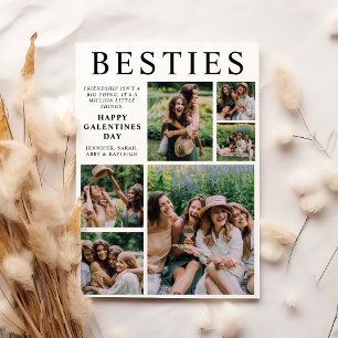 Bästa Vänners Foto Collage Galentines Dag Julkort