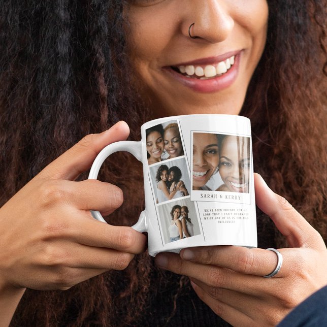 Bästa Vänners Foto Collage Vän Mug Kaffemugg (Skapare uppladdad)