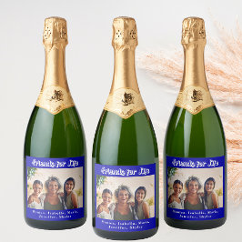 Bästa vänners foto kunglig blå vit namn fest