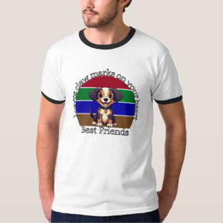 Bästa vänners hundälskare Ringer T-shirt – Free Fi