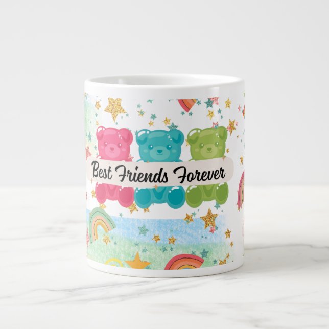 Bästa vänners regnbågsmugg jumbo mugg (Framsidan)