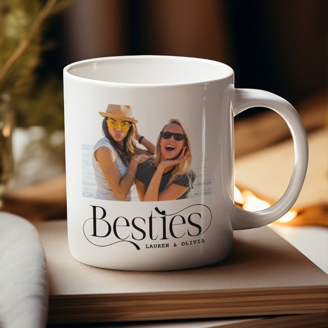 BÄSTA VÄNNINNORS specialfoto & namn-presentation Kaffemugg (Skapare uppladdad)