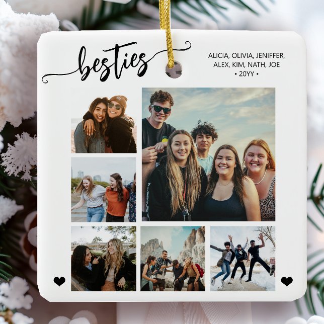 Bästa väns bästa vän 6 foto modernt minne julgransprydnad keramik (Skapare uppladdad)