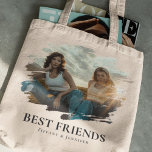 Bästa vänskapliga sysslor och smeta foto tygkasse<br><div class="desc">Modern personlig bästa vänner till väskan,  med en smetad anpassningsbar av dig och din bestie,  texten "BEST FRIENDS" och namn. På den andra sidan finns en lista över de bäst lämpade vänuppgifterna som kan behållas eller anpassas. Alla BFF skulle ta emot denna fantastiska vänskap från kärlek.</div>