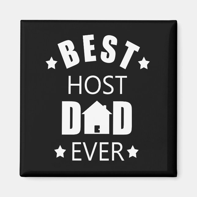 Bästa värd-pappa någonsin lycklig fars dag-present magnet (Framsidan)