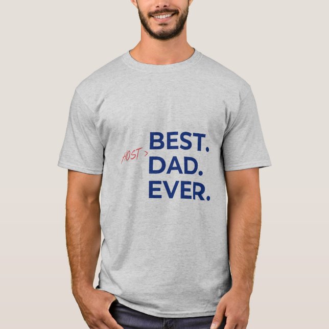 Bästa värddator Pappa någonsin T-Shirt (Grått) (Framsida)