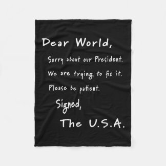 Bästa världsapologin Brev från USA:s antitrumpump Fleecefilt