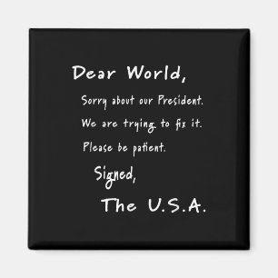 Bästa världsapologin Brev från USA:s antitrumpump Magnet
