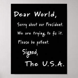 Bästa världsapologin Brev från USA:s antitrumpump Poster