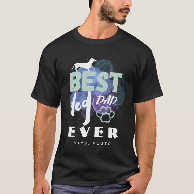 Bästa vattenfärgen Hund Pappa någonsin Tass T Shirt (Framsida)
