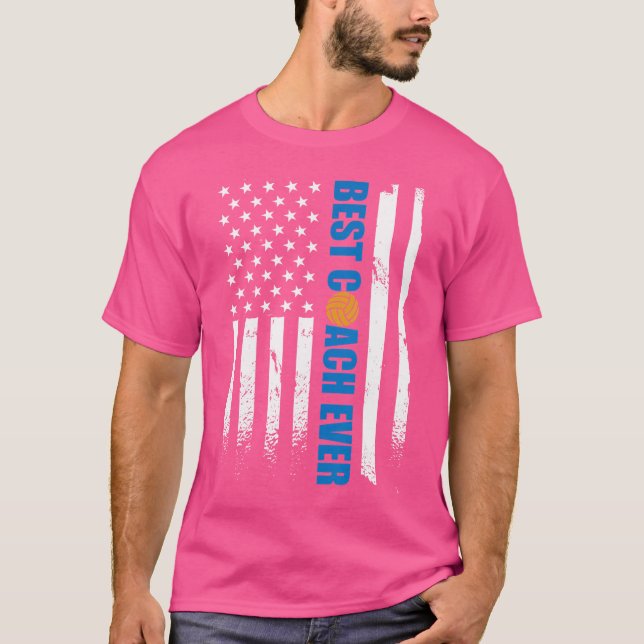 Bästa vattenpolo-coach någonsin American Flagga Po T Shirt (Framsida)