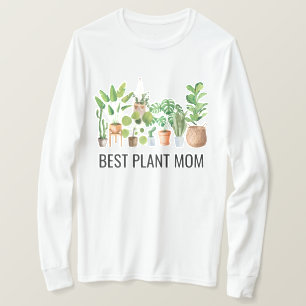 Bästa Växtmamma Vattenfärg Krukväxt Citat T Shirt