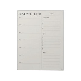 Bästa veckoplanering - SÖNDAG START Anteckningsblock