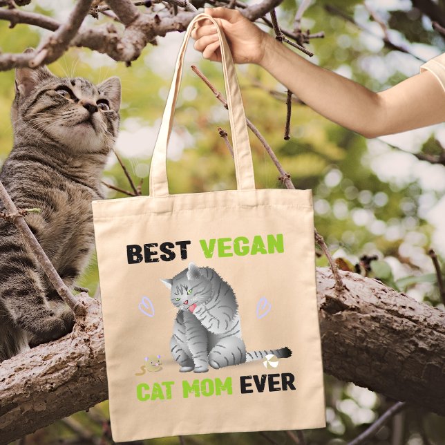 Bästa Vegan Cat Mamma någonsin Tygkasse (Skapare uppladdad)