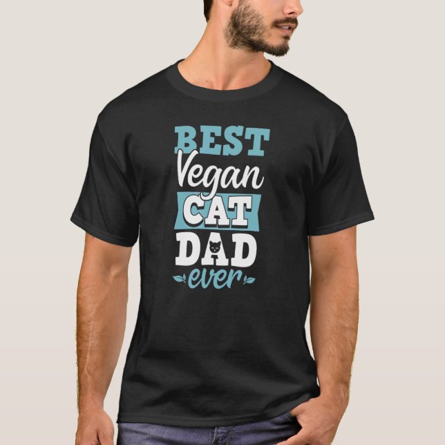 Bästa Vegan Cat Pappa någonsin Ethian Pro Vegan-ad T Shirt (Framsida)