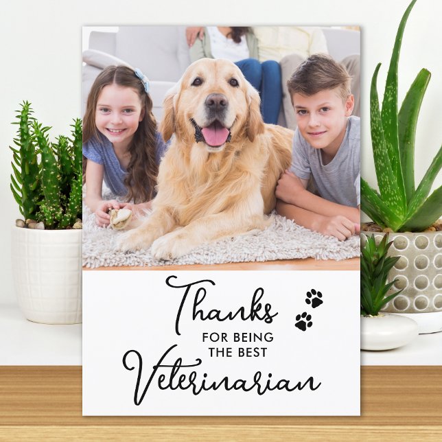 Bästa veterinärAnpassningsbar Hund Pet Photo Veter Tack Kort (Skapare uppladdad)
