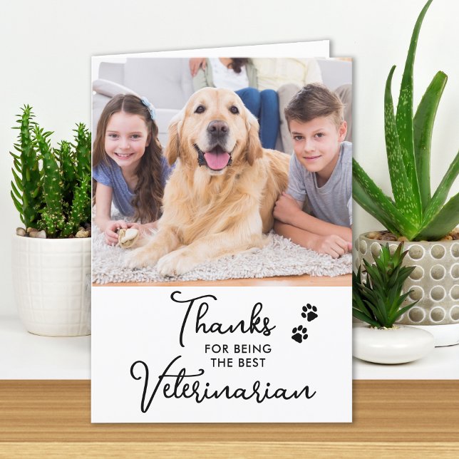 Bästa veterinärAnpassningsbar Hund Pet Photo Veter Tack Kort (Skapare uppladdad)