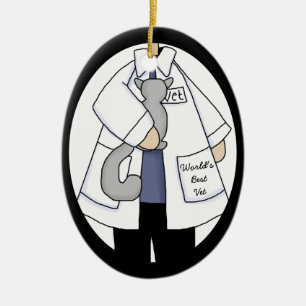 Bästa veterinärnamn julgransprydnad keramik